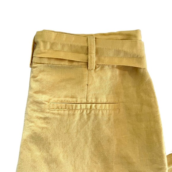 ZARA Yellow Linen Blend Wideleg Trousers Pants Women’s Size Medium - Picture 6 of 11